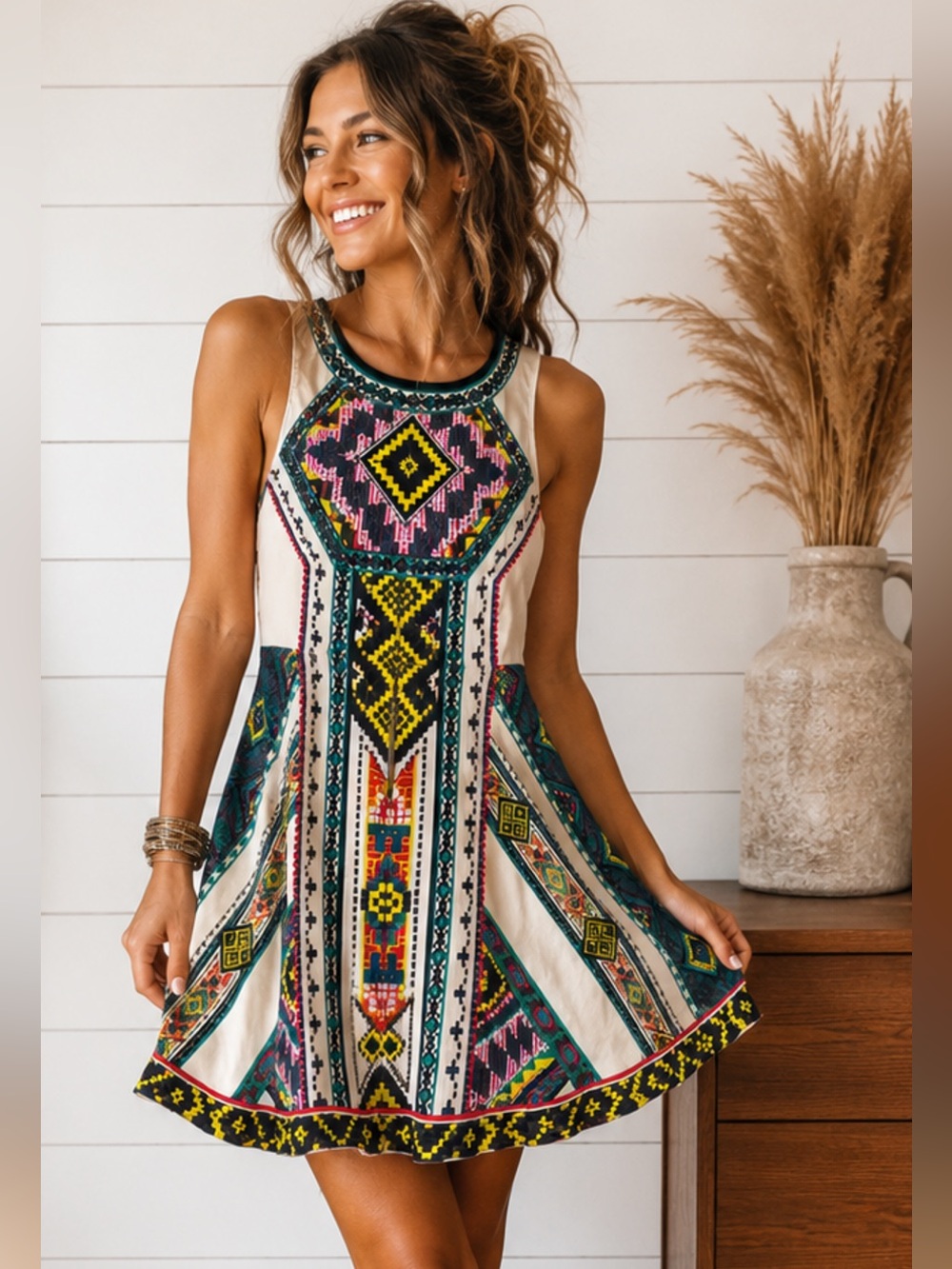 Flying Tomato Mini Dress | Boho Southwestern | Small